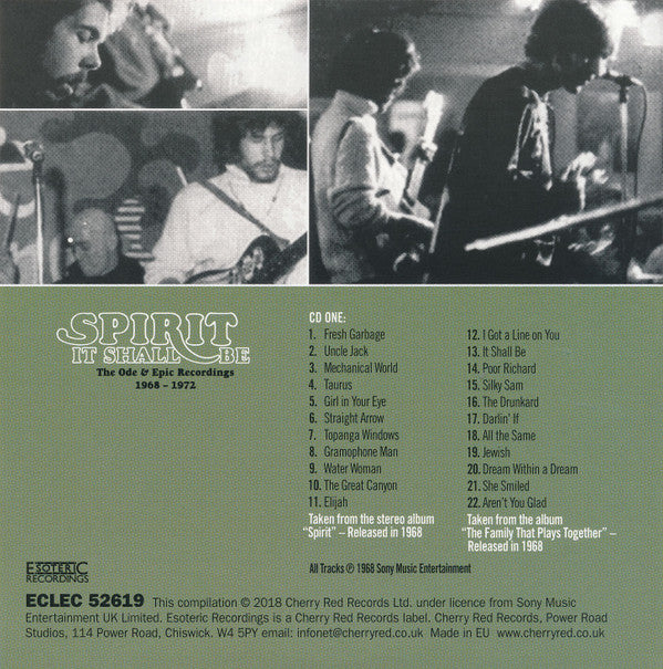 Spirit (8) - It Shall Be: The Ode & Epic Recordings 1968-1972 *5XCD BOX* | Excellent (EX) Near Mint (NM)