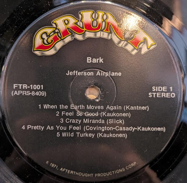 Jefferson Airplane - Bark (VINYL) | Near Mint (NM) Near Mint (NM)
