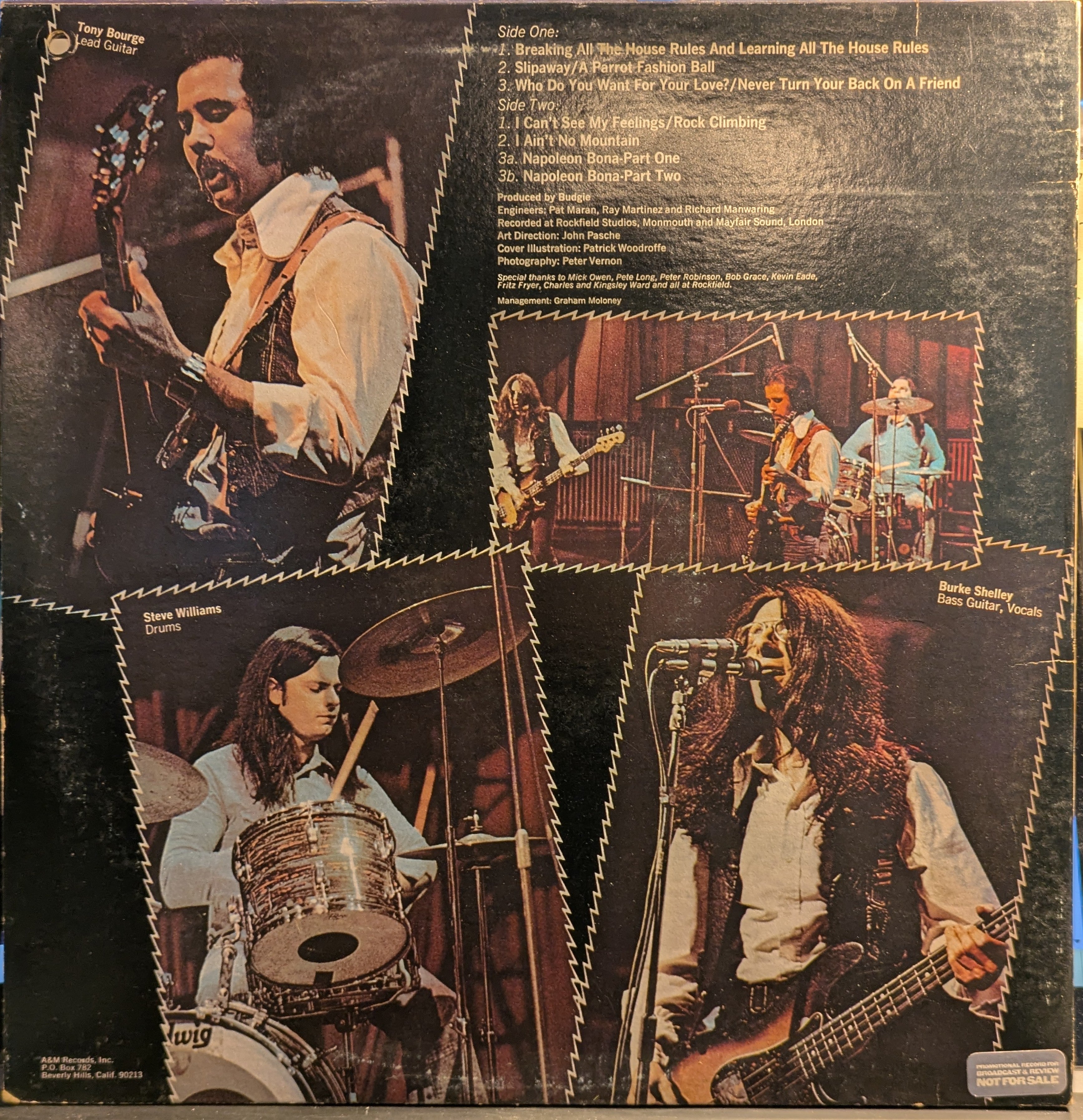 Budgie - Bandolier *PROMO* (VINYL) | Near Mint (NM) Very Good Plus (VG+)