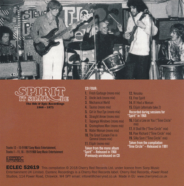 Spirit (8) - It Shall Be: The Ode & Epic Recordings 1968-1972 *5XCD BOX* | Excellent (EX) Near Mint (NM)