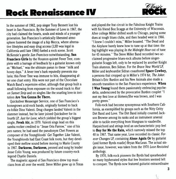 Various - Classic Rock - Rock Renaissance IV *CD* | Near Mint (NM) Near Mint (NM)