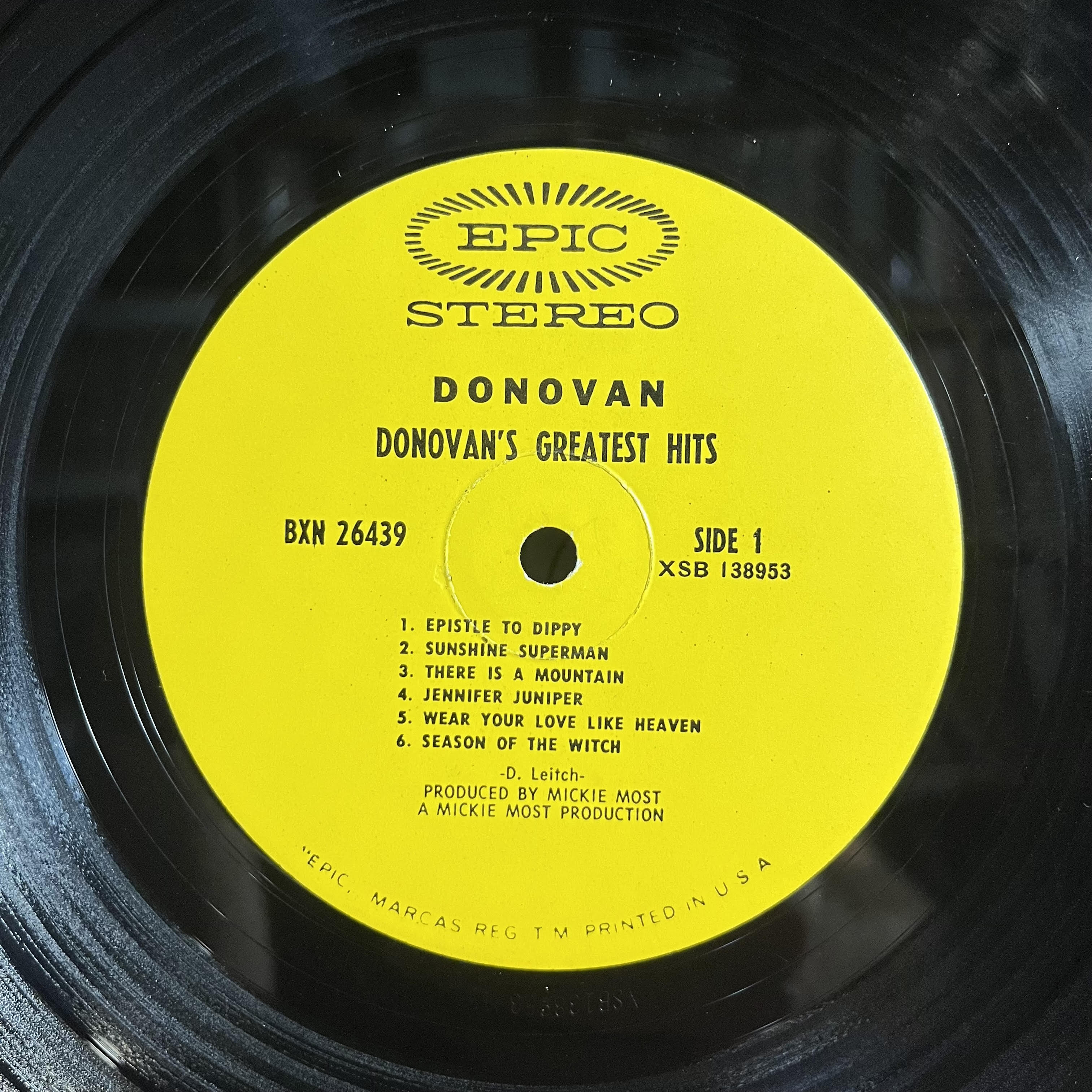 Donovan - Donovan's Greatest Hits *SANTA MARIA* | Near Mint (NM) Very Good Plus (VG+)