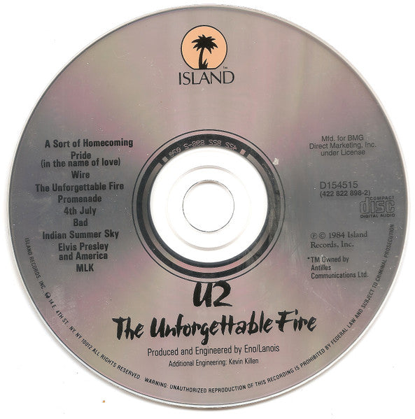 The Unforgettable Fire (CD) | Near Mint (NM) Near Mint (NM)