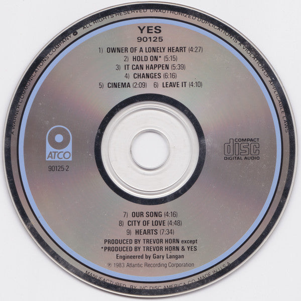 Yes - 90125 | Near Mint (NM) Near Mint (NM)