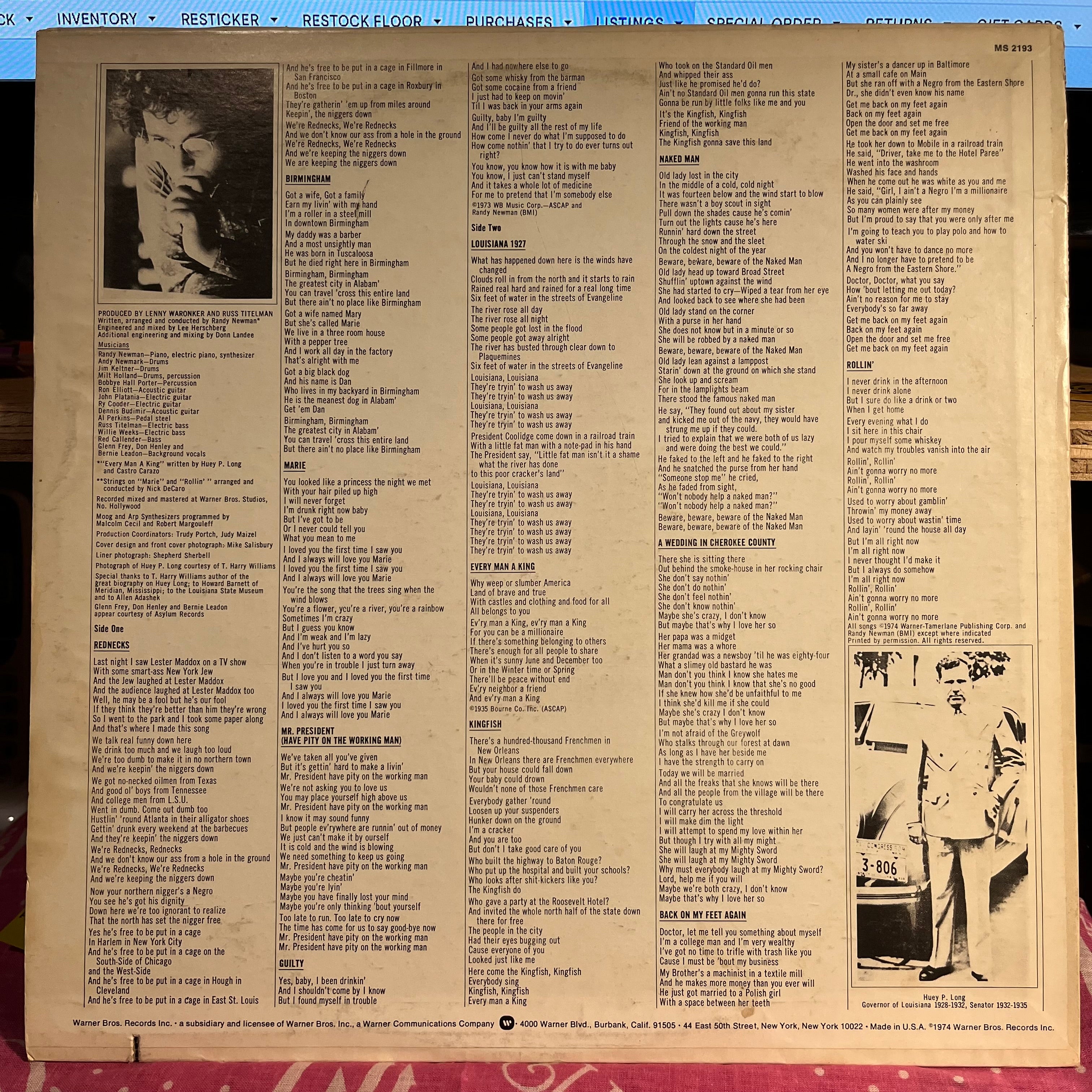 Randy Newman - Good Old Boys *GOLD DISK* | Near Mint (NM) Excellent (EX)