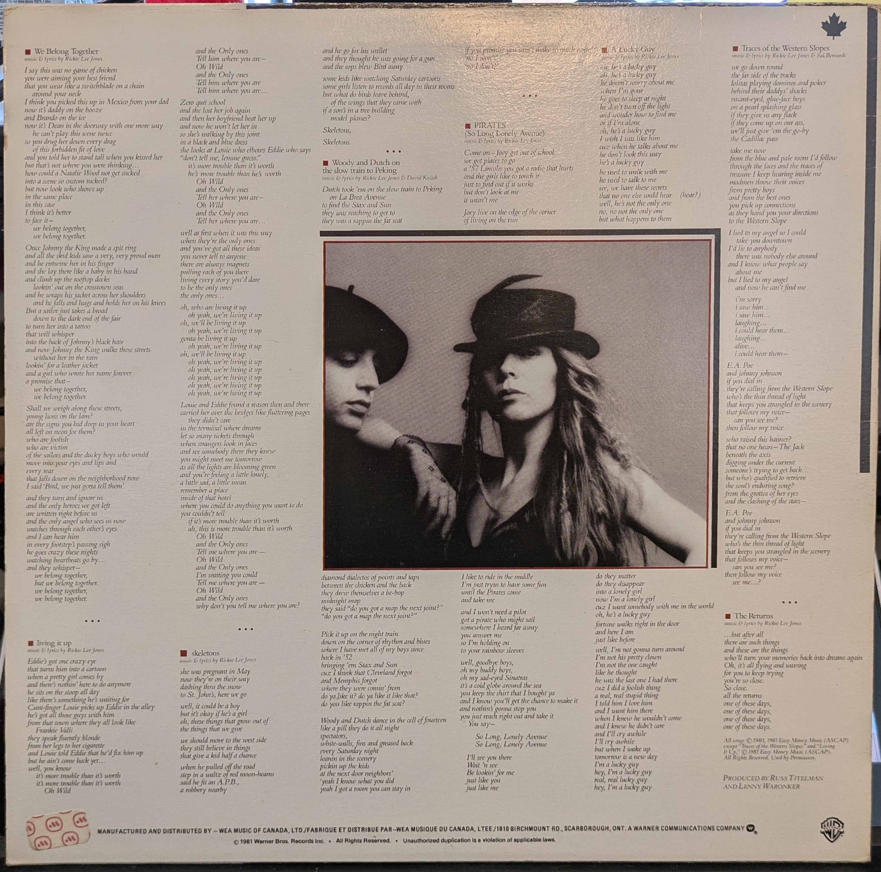 Rickie Lee Jones - Pirates (VINYL) | Near Mint (NM) Very Good Plus (VG+)