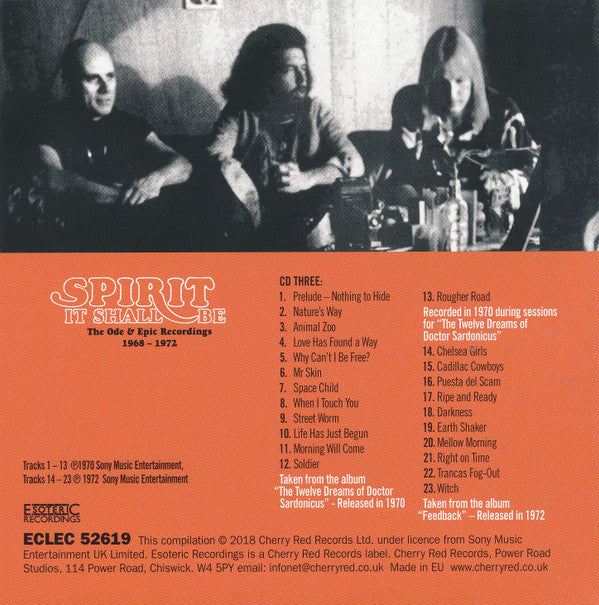 Spirit (8) - It Shall Be: The Ode & Epic Recordings 1968-1972 *5XCD BOX* | Excellent (EX) Near Mint (NM)