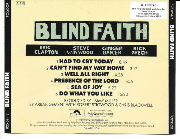 Blind Faith (2) - Blind Faith (CD) | Near Mint (NM) Near Mint (NM)