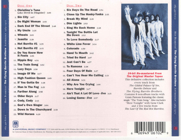 The Flying Burrito Bros - Hot Burritos! The Flying Burrito Bros Anthology 1969-1972 (2xCD) | Near Mint (NM or M-)
