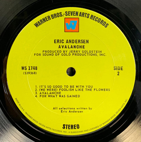 Eric Andersen (2) - Avalanche *TERRE HAUTE* | Near Mint (NM) Excellent (EX)