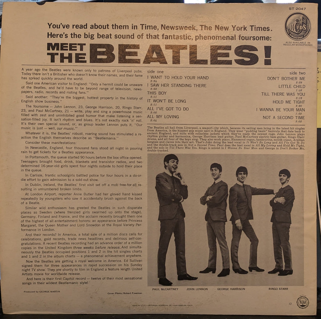 The Beatles - Meet The Beatles! (VINYL)(WINCHESTER REISSUE) | Near Mint (NM) Excellent+ (EX+)