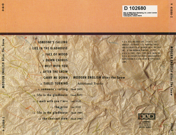 Modern English - After The Snow (CD) | Near Mint (NM) Near Mint (NM)