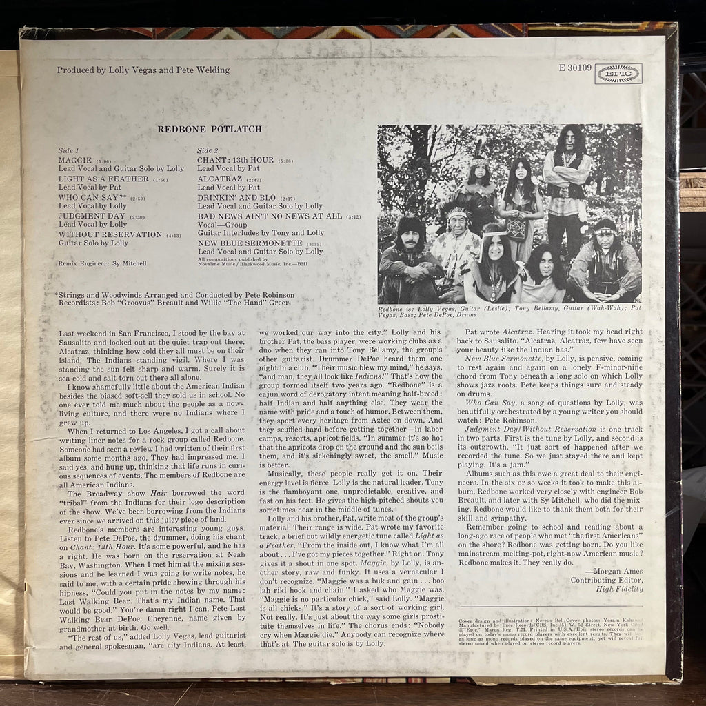 Redbone - Potlatch (VINYL) | Near Mint (NM) Very Good Plus Plus (VG++)