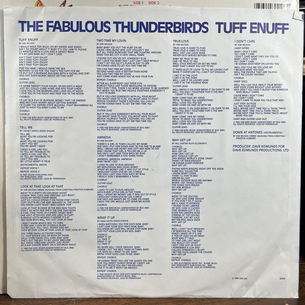 The Fabulous Thunderbirds - Tuff Enuff (VINYL) | Near Mint (NM) Near Mint- (NM-)