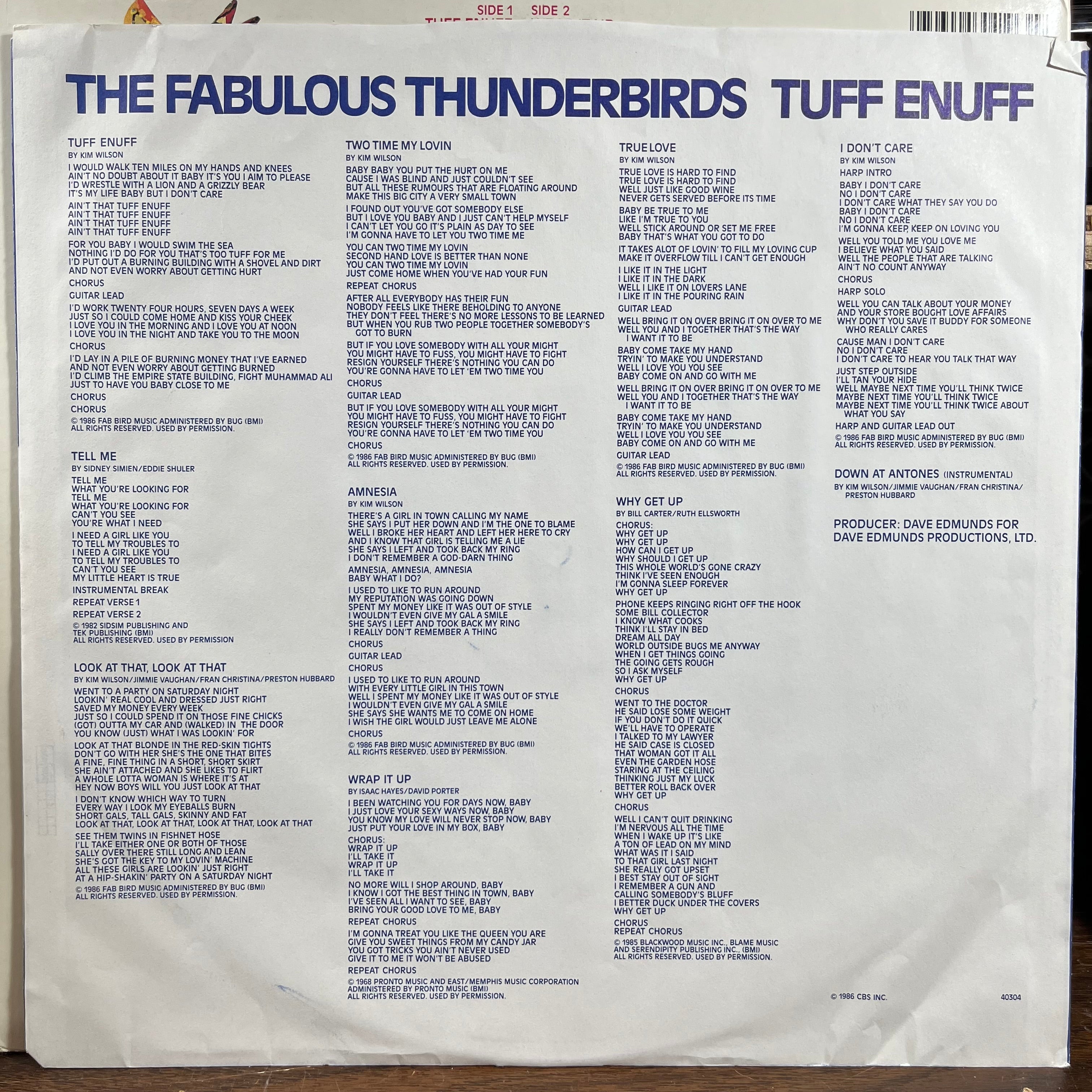 The Fabulous Thunderbirds - Tuff Enuff (VINYL) | Near Mint (NM) Near Mint- (NM-)
