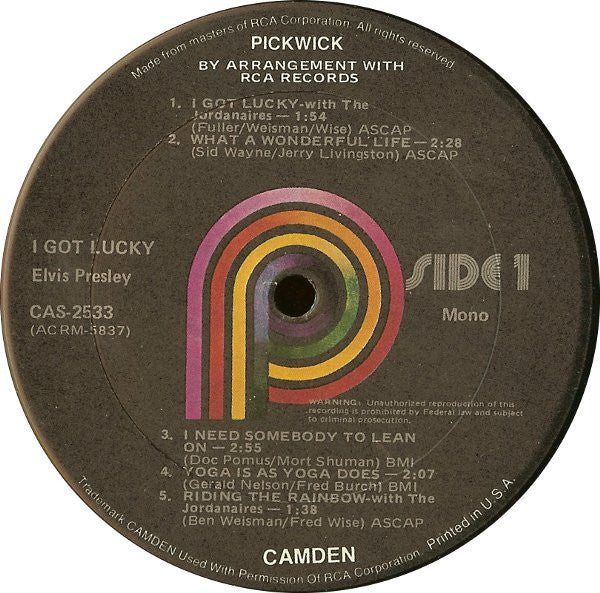 Elvis Presley - I Got Lucky (VINYL) | Near Mint (NM) Excellent (EX)