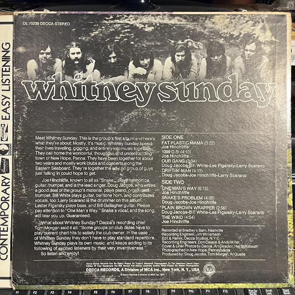 Whitney Sunday - Whitney Sunday (VINYL) | Very Good Plus (VG+) Very Good Plus (VG+)