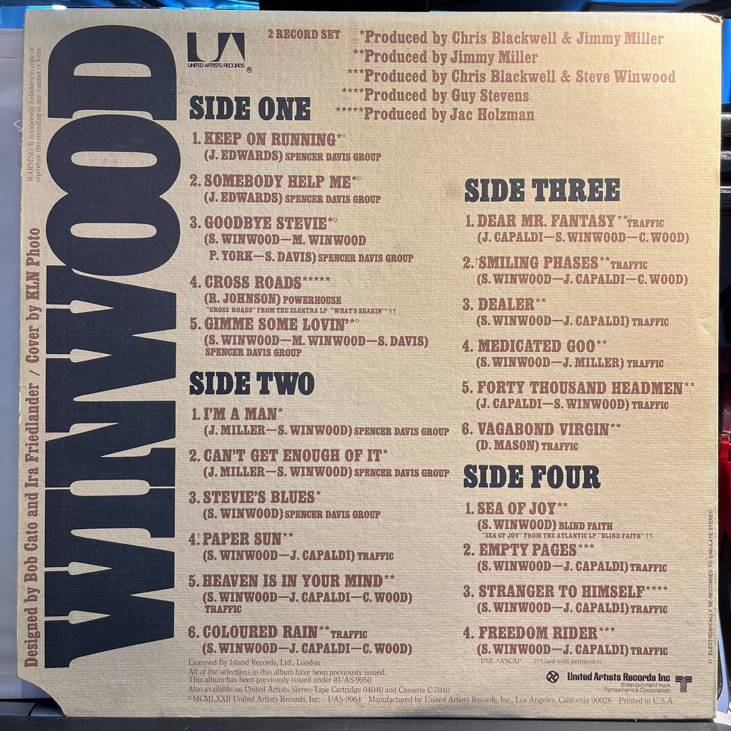 Steve Winwood - Winwood | Very Good Plus (VG+) Excellent (EX)