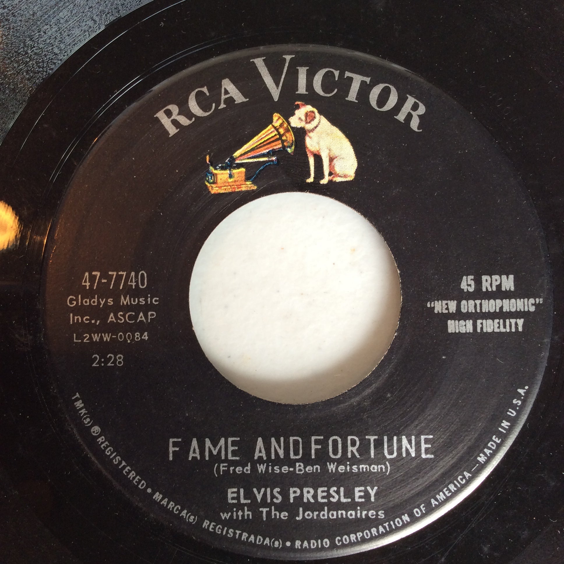 Elvis Presley - Stuck On You / Fame And Fortune (7" VINYL) | Very Good Plus (VG+) Excellent (EX)
