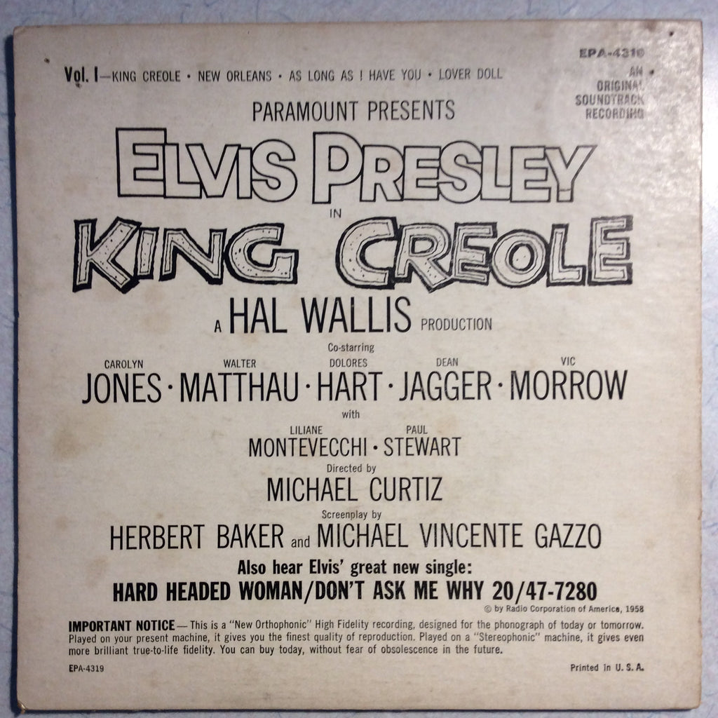 King Creole Vol.1 (7" VINYL) | Very Good Plus (VG+) Very Good Plus (VG+)