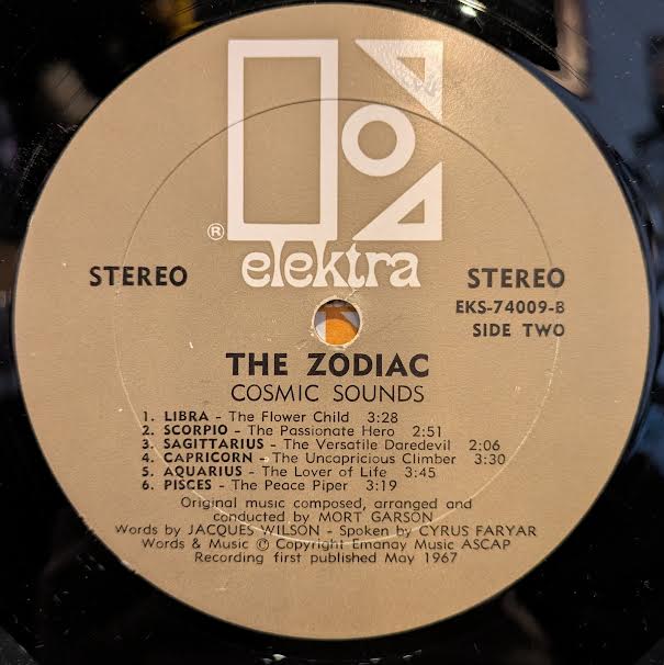 The Zodiac - Cosmic Sounds (VINYL) | Very Good Plus (VG+) Near Mint (NM)