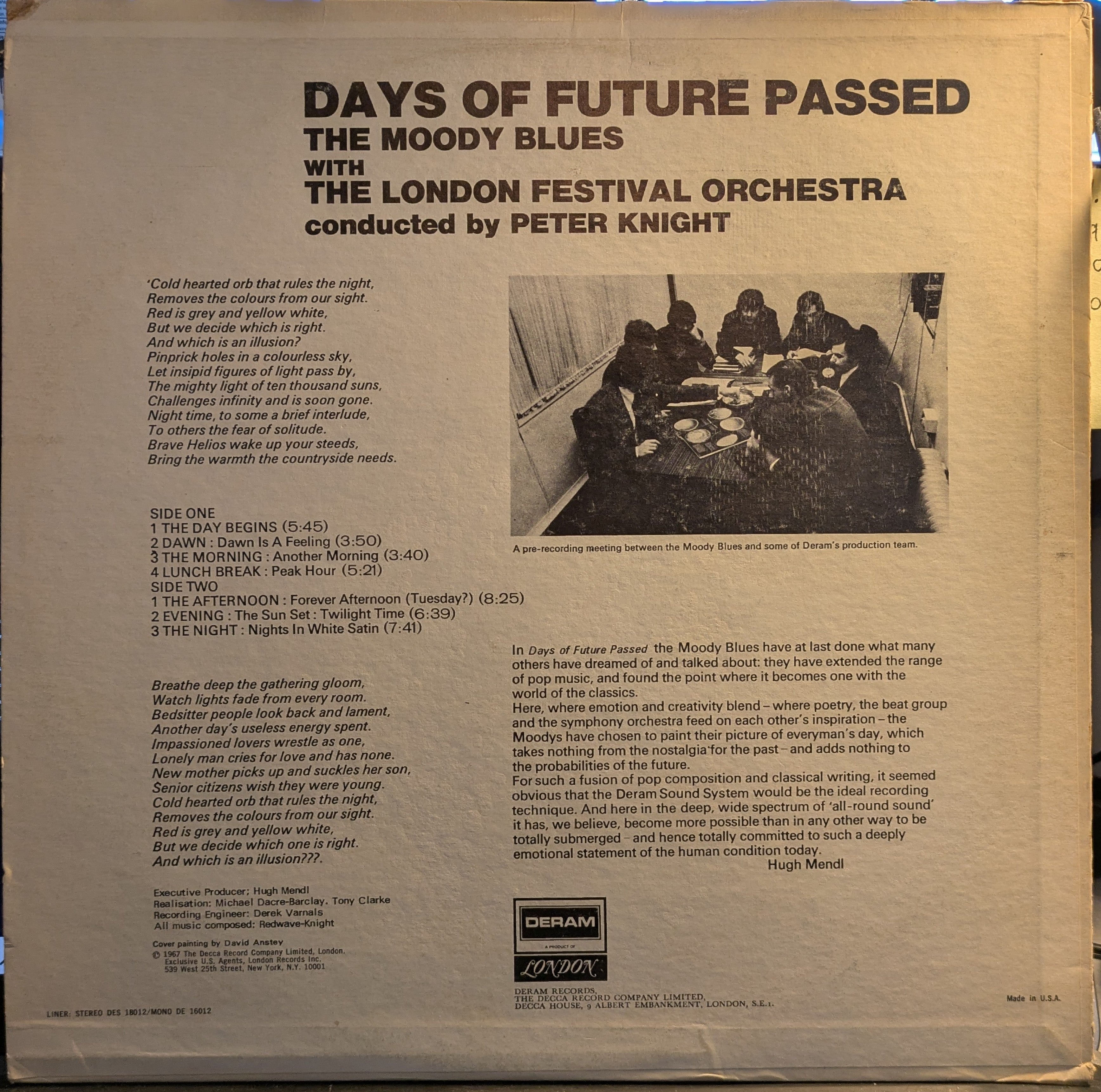 The Moody Blues - Days Of Future Passed (VINYL) | Very Good Plus (VG+) Excellent+ (EX+)