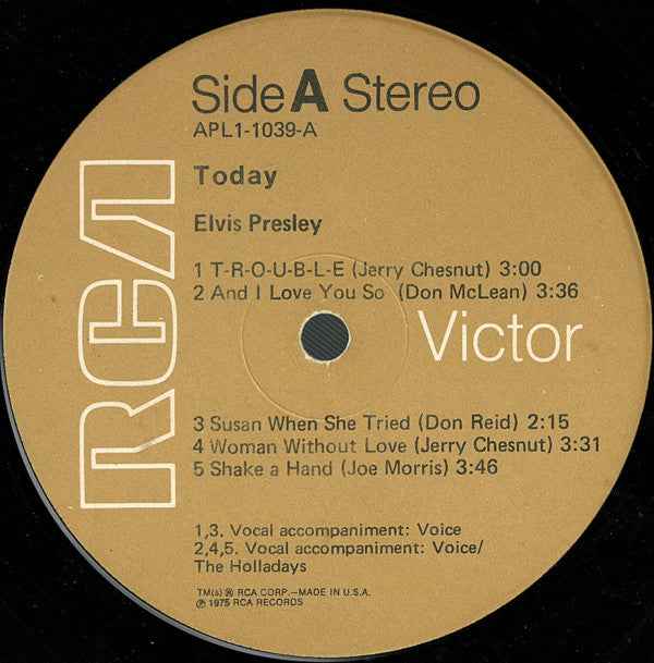 Elvis Presley - Today *TAN LABEL* | Very Good Plus (VG+) Near Mint (NM)