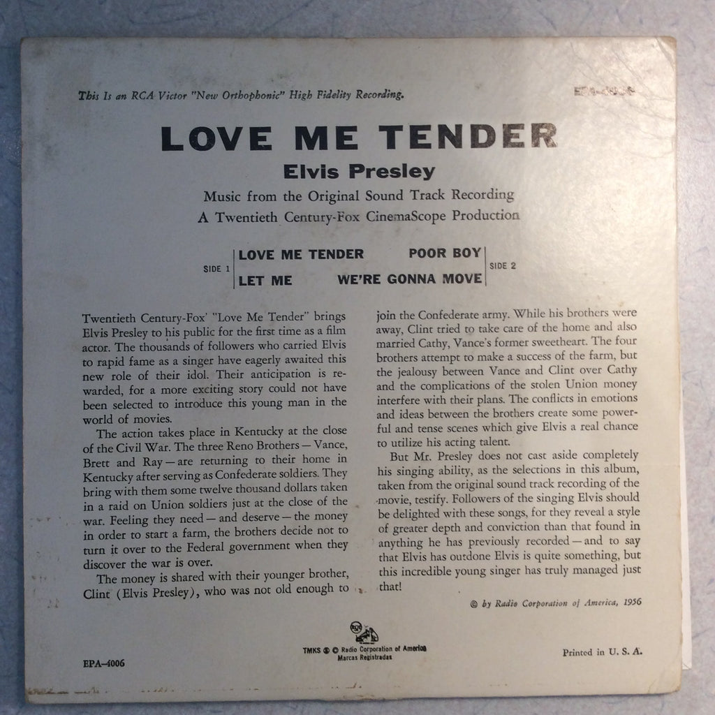 Love Me Tender (7" VINYL) | Very Good Plus (VG+) Excellent (EX)