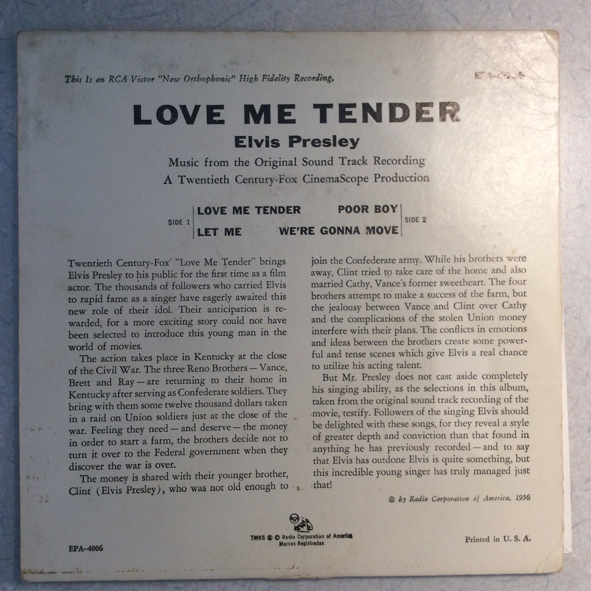 Love Me Tender (7" VINYL) | Very Good Plus (VG+) Excellent (EX)