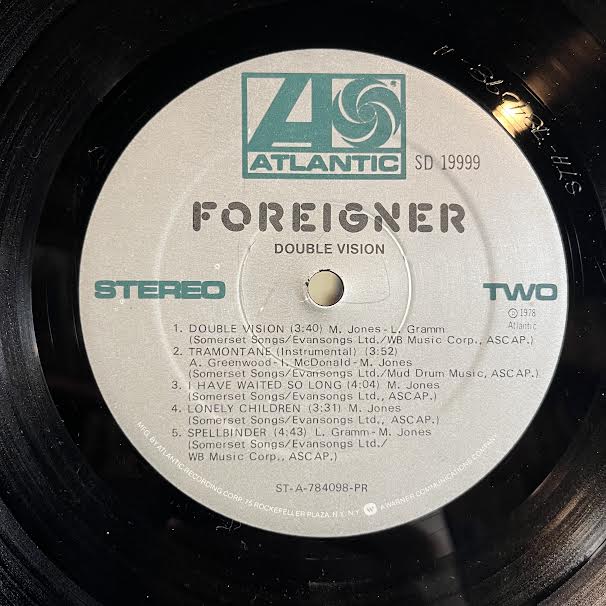 Foreigner - Double Vision (VINYL) | Very Good Plus (VG+) Excellent (EX)