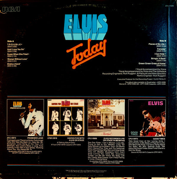 Elvis Presley - Today *TAN LABEL* | Very Good Plus (VG+) Near Mint (NM)