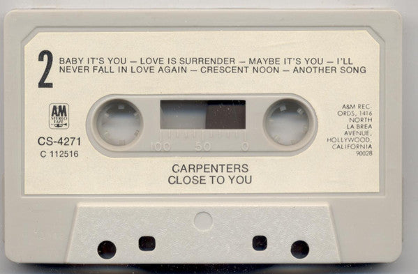 Carpenters - Close To You (CASSETTE) | Very Good Plus (VG+) Excellent (EX)