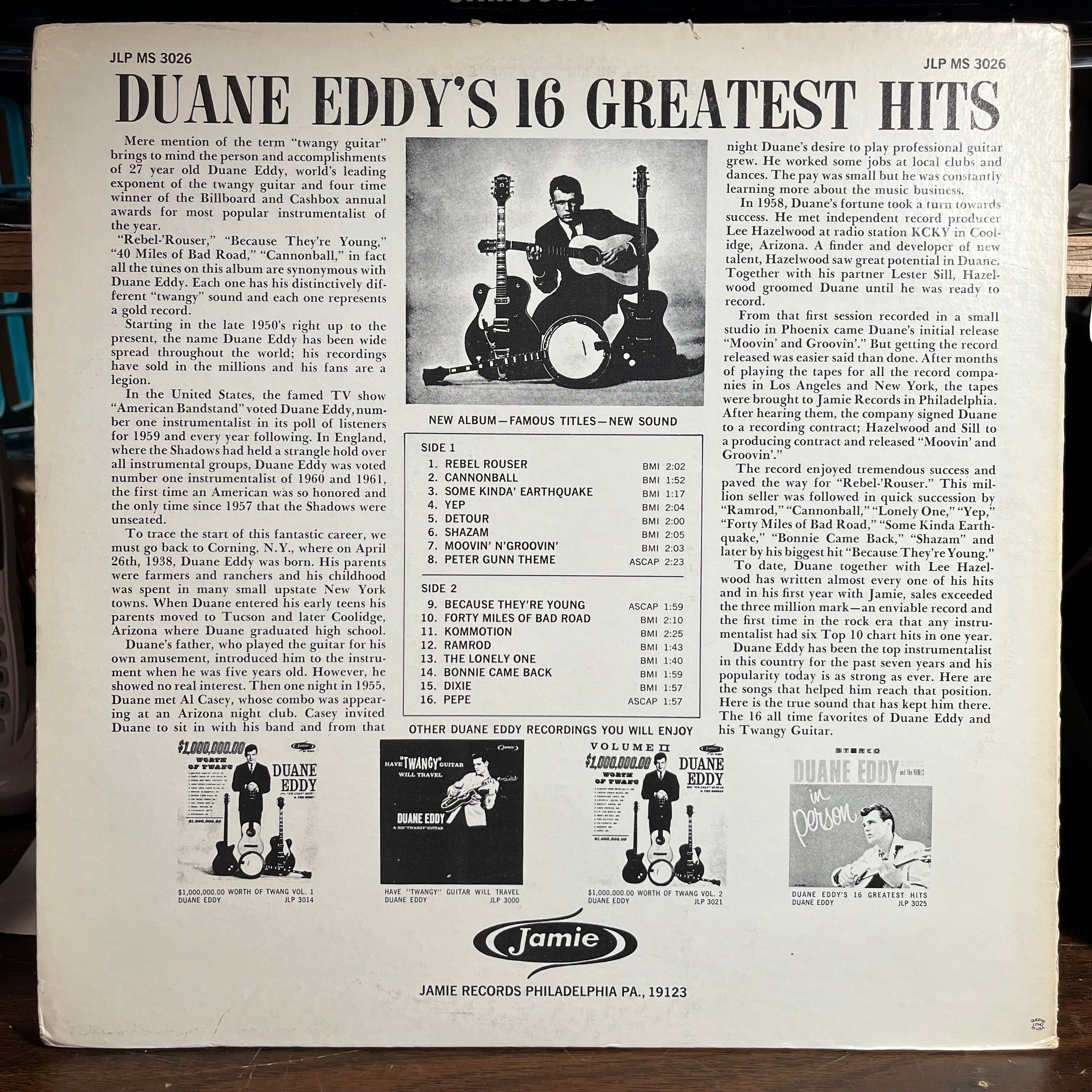 Duane Eddy's 16 Greatest Hits (VINYL) | Excellent (EX)