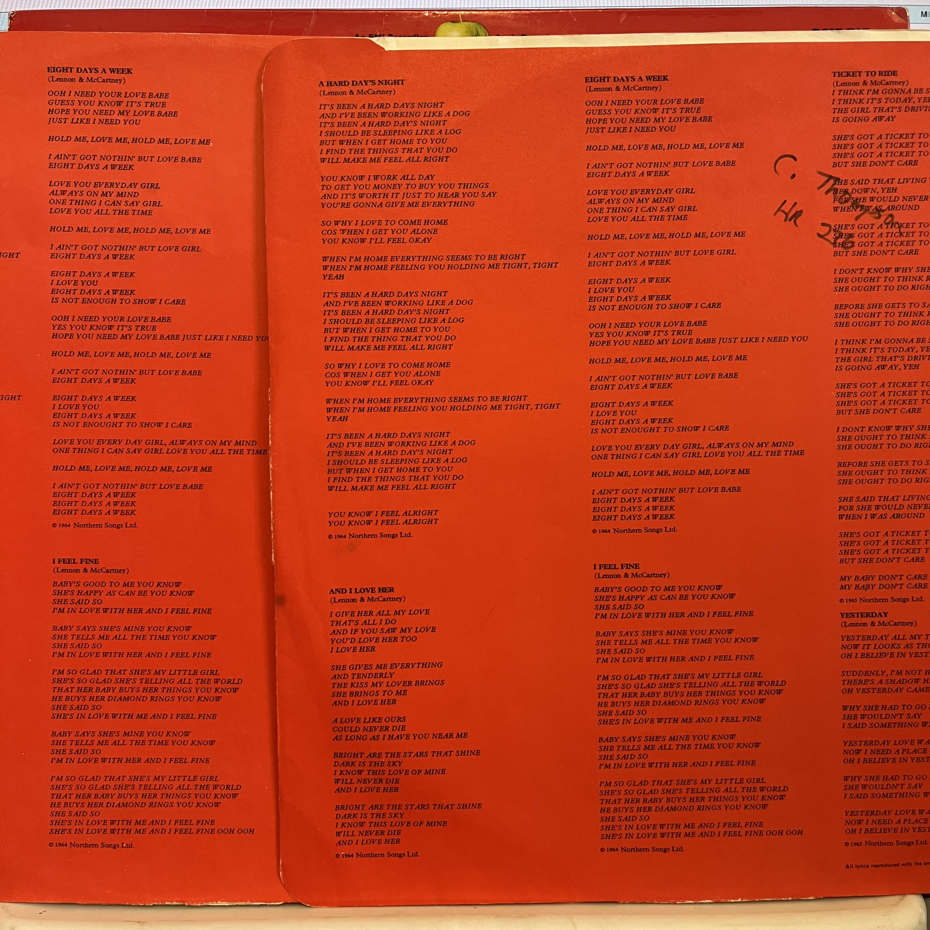 The Beatles - 1962-1966 *UK/RED* | Very Good (VG) Excellent (EX)