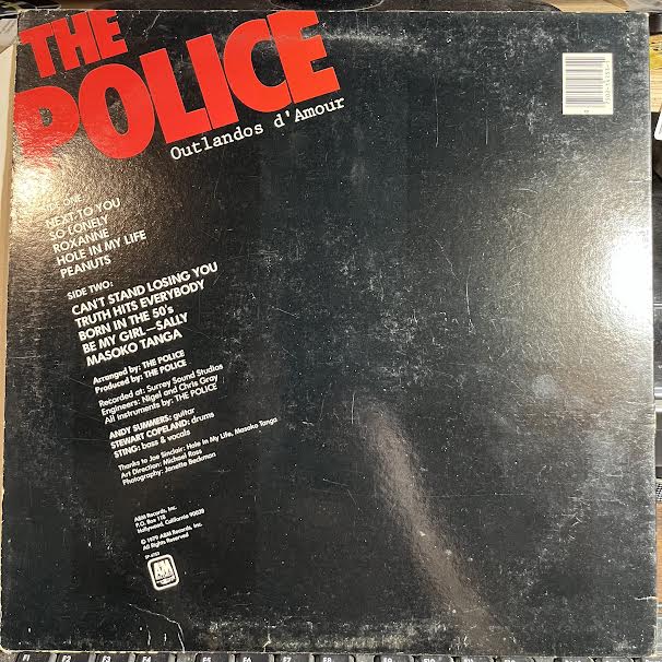 The Police - Outlandos D'Amour (VINYL) | Very Good (VG) Very Good Plus (VG+)