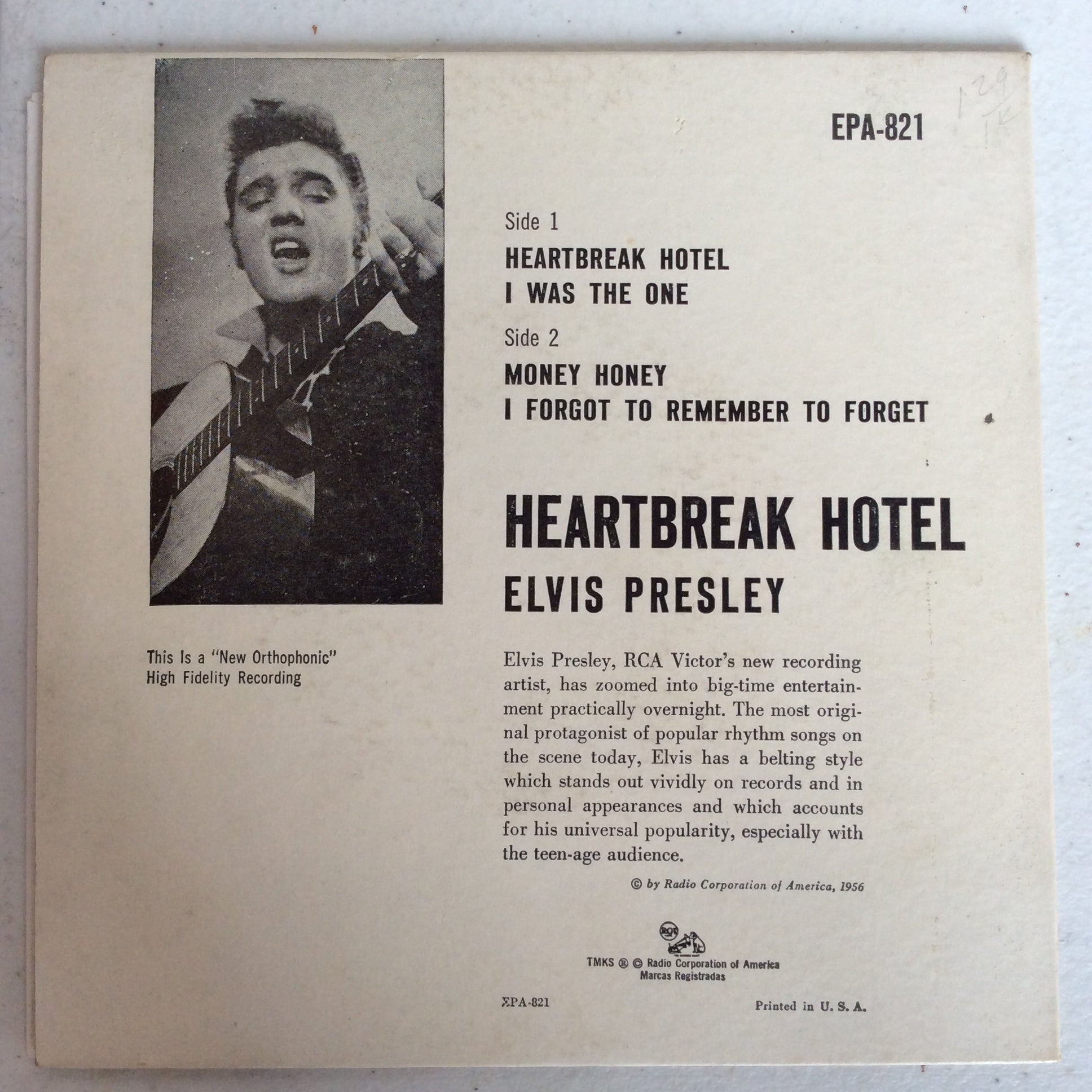 Elvis Presley - Heartbreak Hotel (7" VINYL) | Very Good (VG) Excellent (EX)