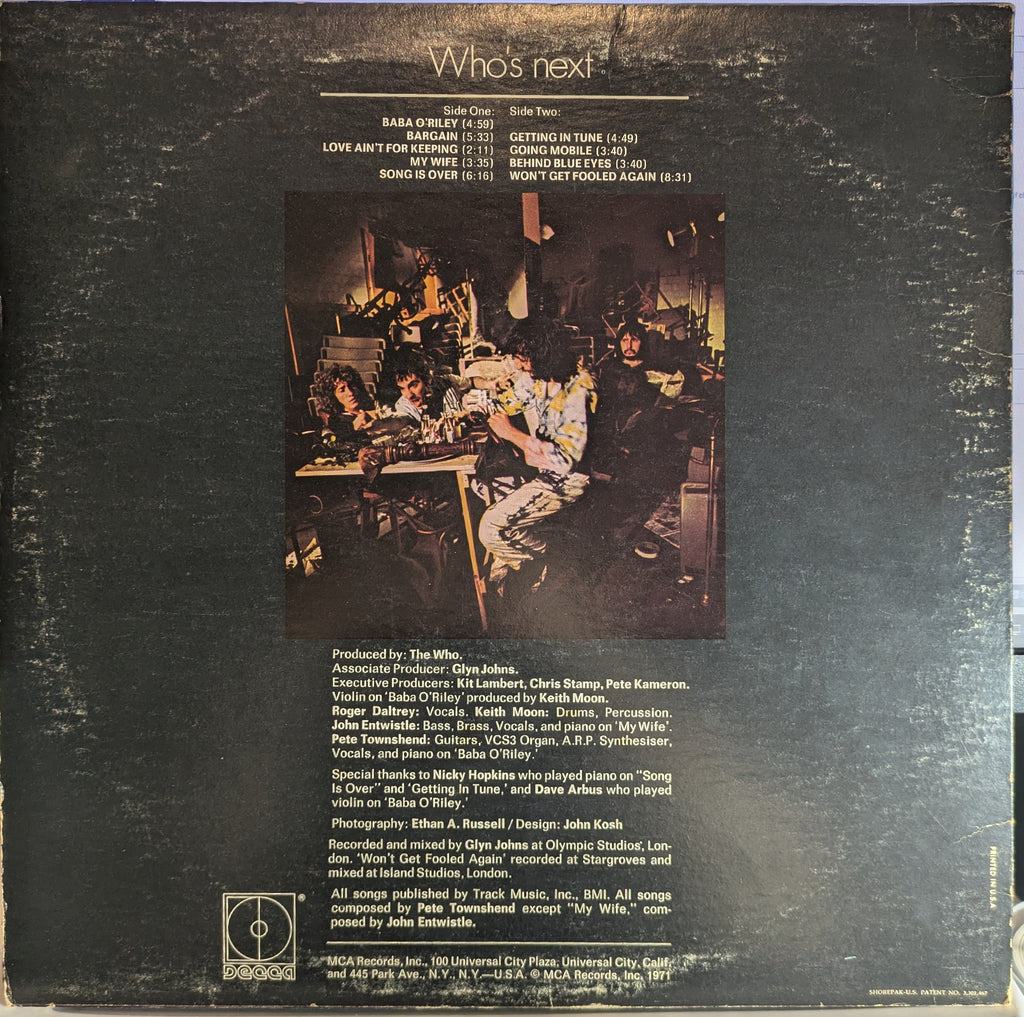 The Who - Who's Next (VINYL) | Very Good (VG) Very Good Plus (VG+)