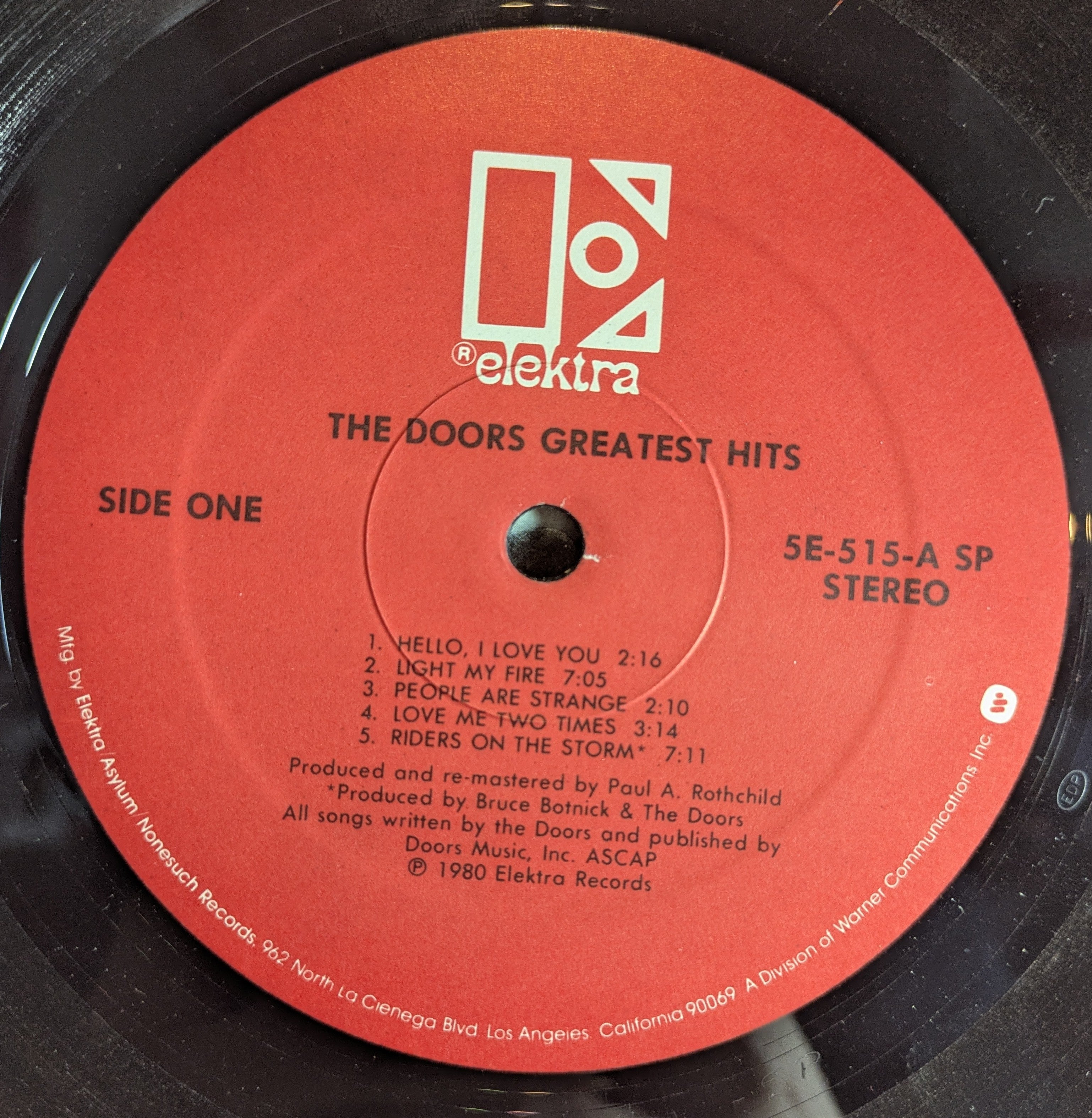 The Doors - Greatest Hits (VINYL) | Very Good (VG) Excellent (EX)