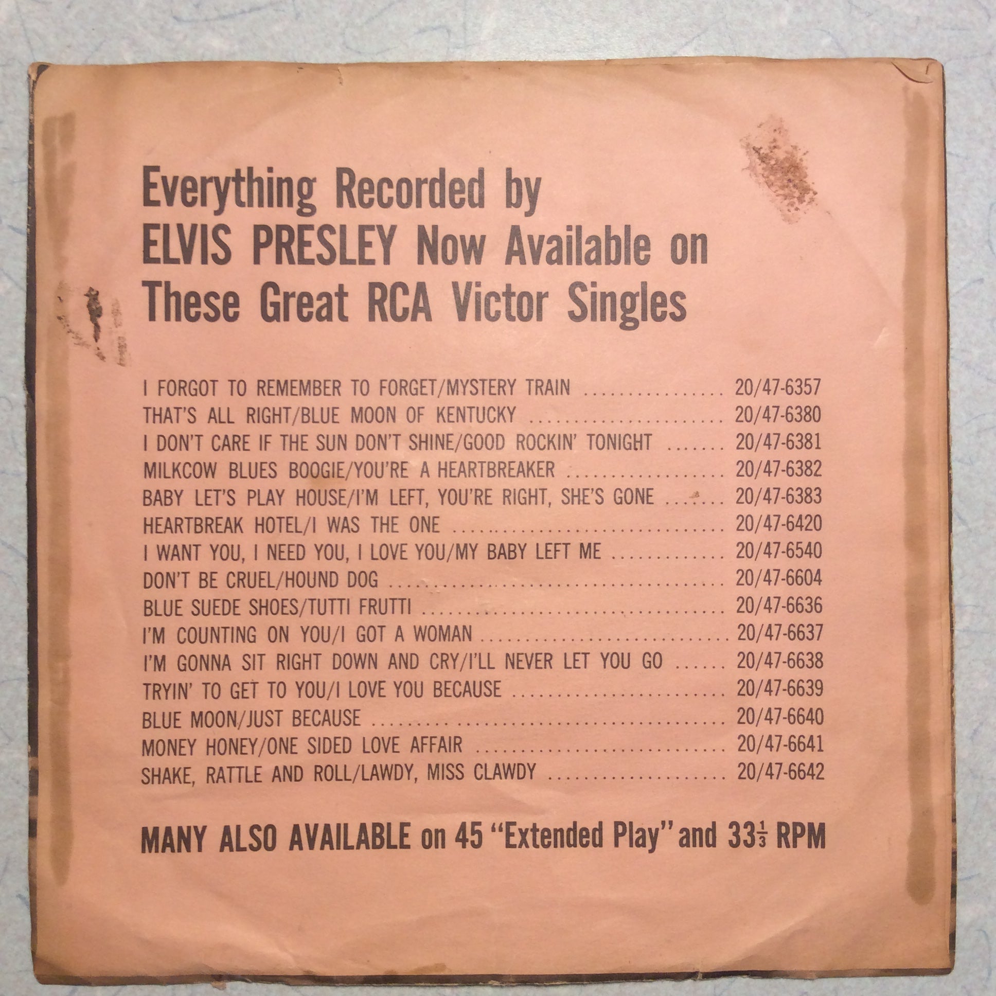 Love Me Tender (7" VINYL) | Very Good (VG) Very Good Plus (VG+)