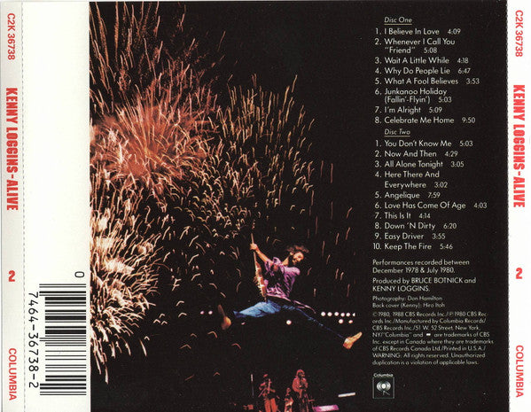 Kenny Loggins - Alive (2xCD) | Excellent (EX) Excellent (EX)