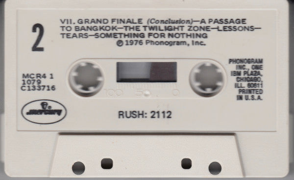 Rush - 2112 (CASSETTE) | Very Good (VG) Excellent (EX)