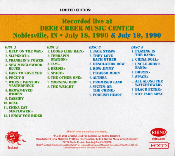 Dave's Picks, Volume 40 (3xCD)(Deer Creek Music Center, Noblesville, IN • 7/18-19/90 | Mint (M) Near Mint (NM)