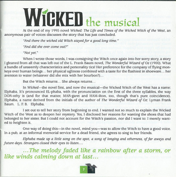 Wicked (Original Broadway Cast Recording) (CD) | Mint (M) Mint (M)
