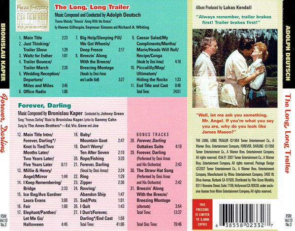 Bronislaw Kaper - The Long, Long Trailer / Forever, Darling (CD) | Excellent+ (EX+)