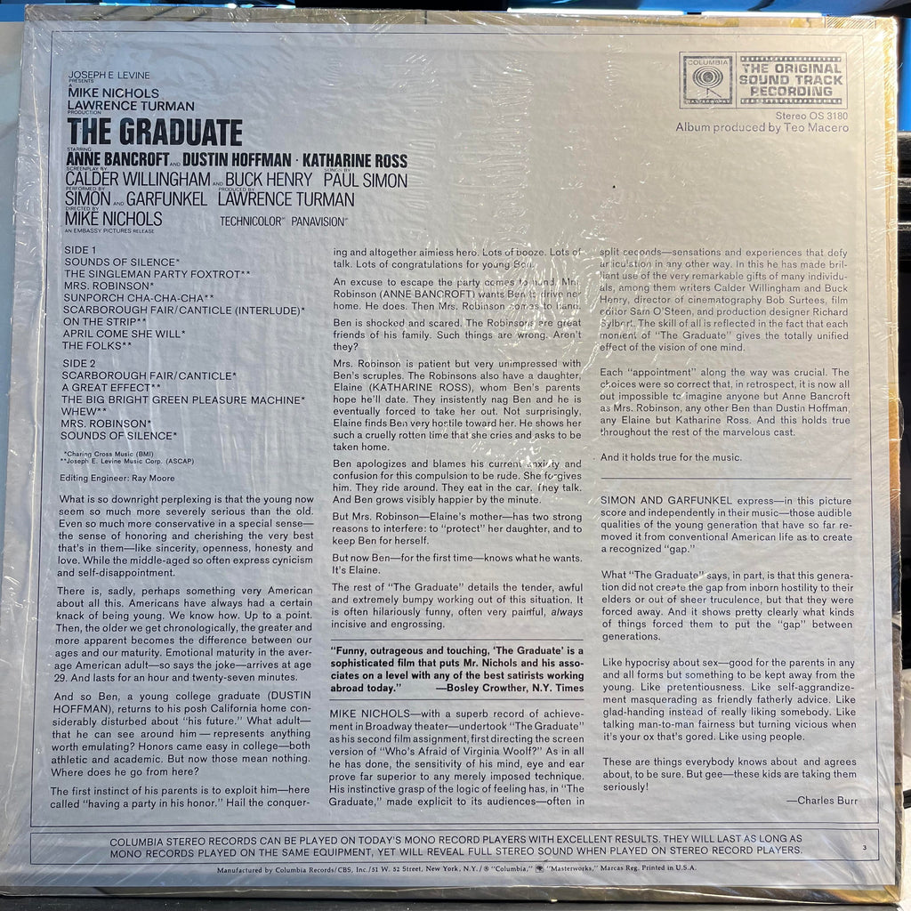 Simon & Garfunkel - The Graduate (Original Sound Track Recording) *TERRE HAUTE* | Excellent (EX) Near Mint (NM)