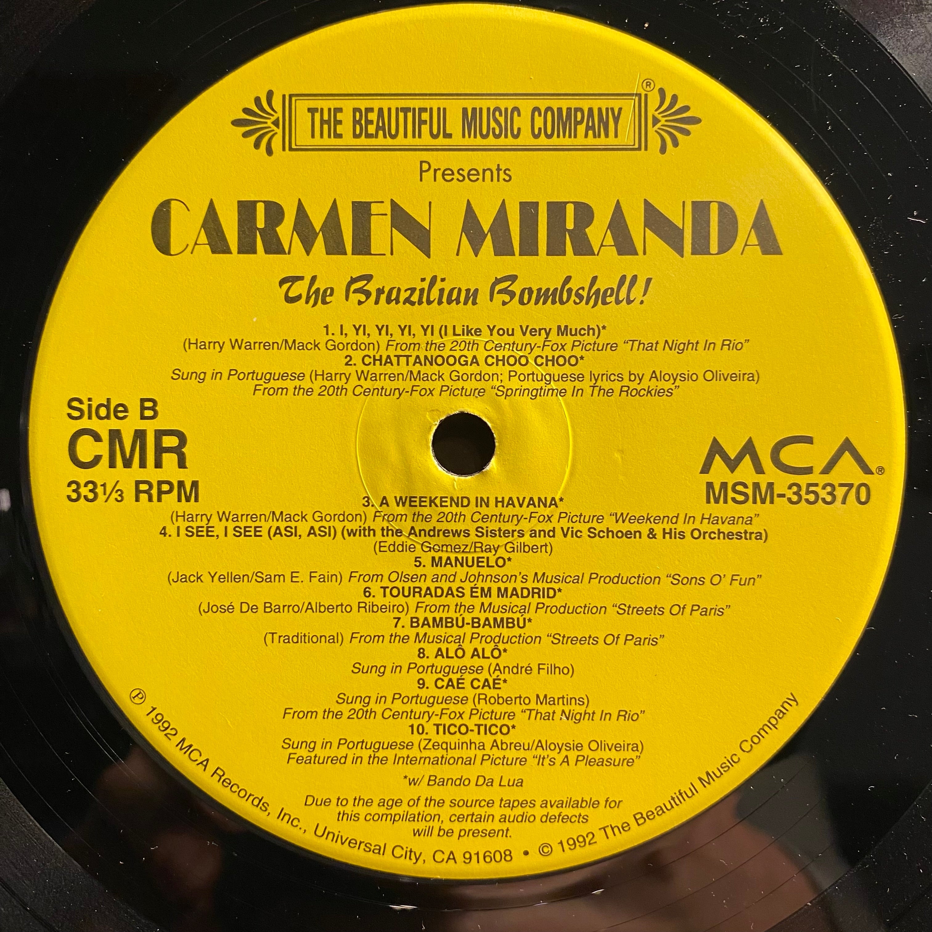 Carmen Miranda - The Brazilian Bombshell! | Excellent (EX) Near Mint (NM)