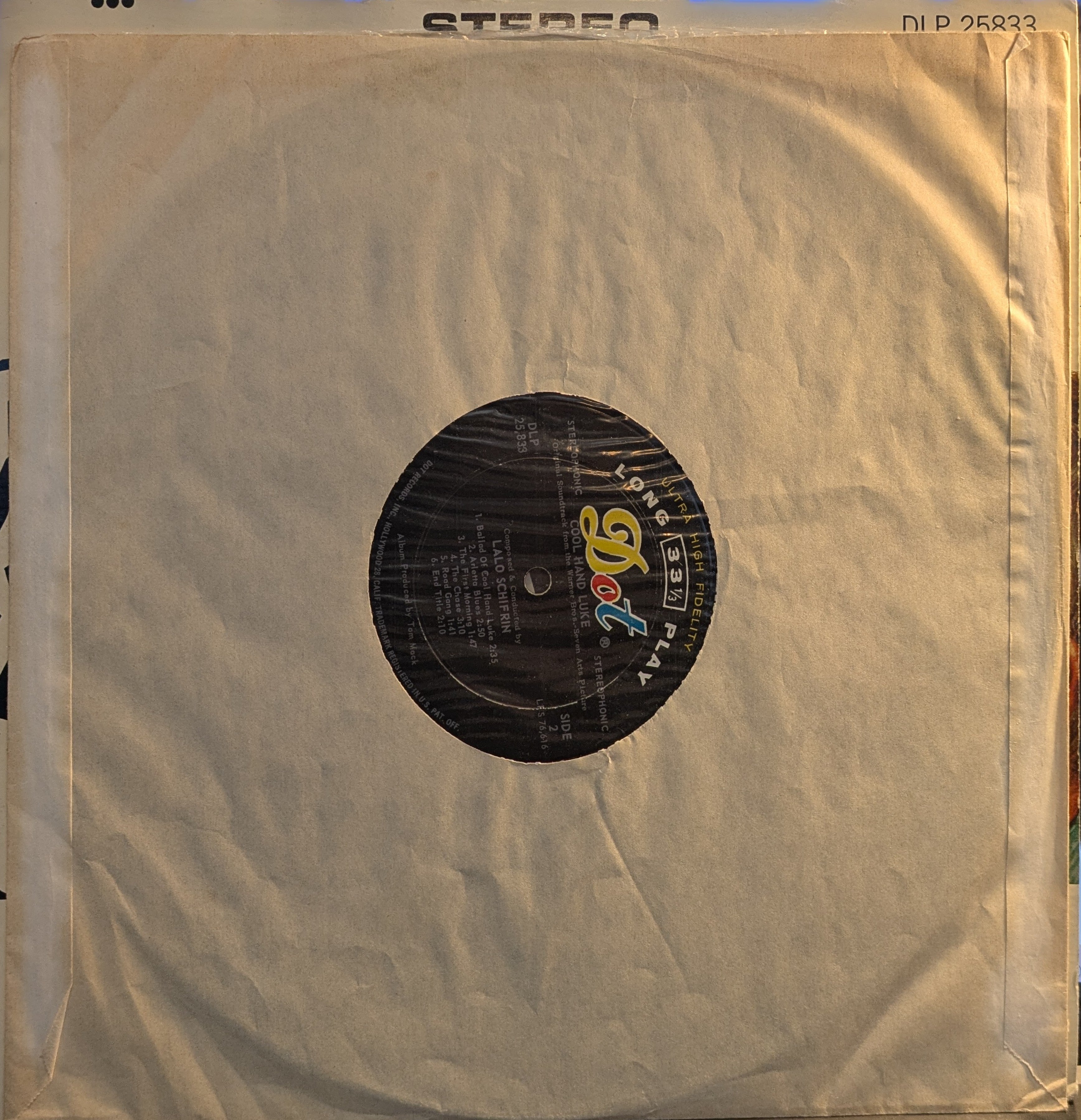 Lalo Schifrin - Cool Hand Luke - Original Soundtrack Recording (VINYL) | Excellent (EX) Near Mint (NM)