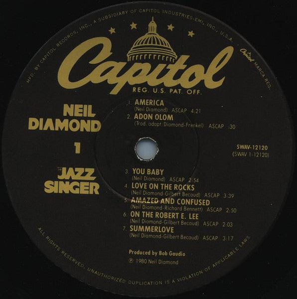 Neil Diamond - The Jazz Singer (Original Songs From The Motion Picture) (VINYL) | Near Mint (NM) Near Mint (NM)