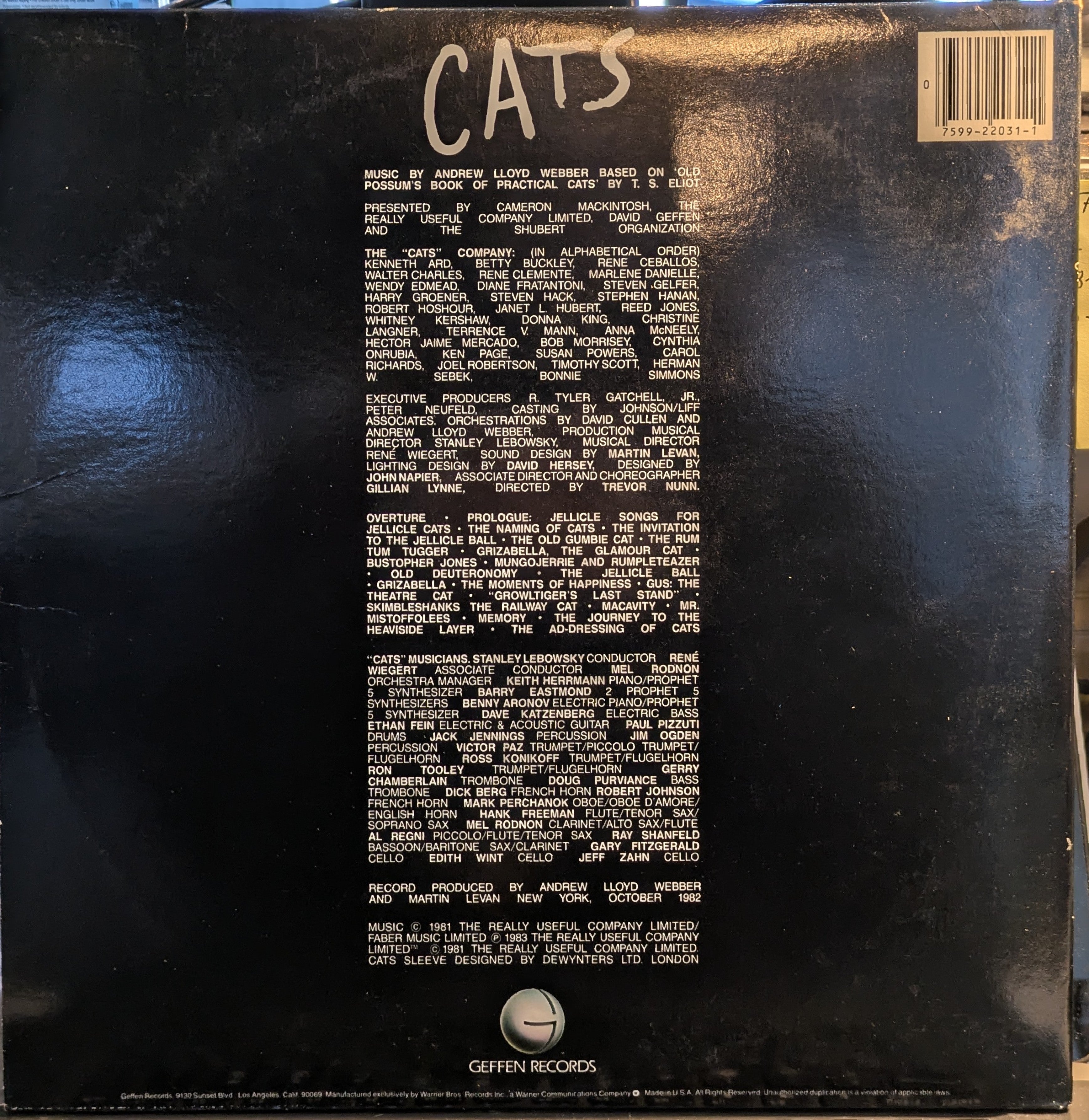 Andrew Lloyd Webber - Cats - Complete Original Broadway Cast Recording (2xVINYL) | Near Mint (NM) Near Mint (NM)