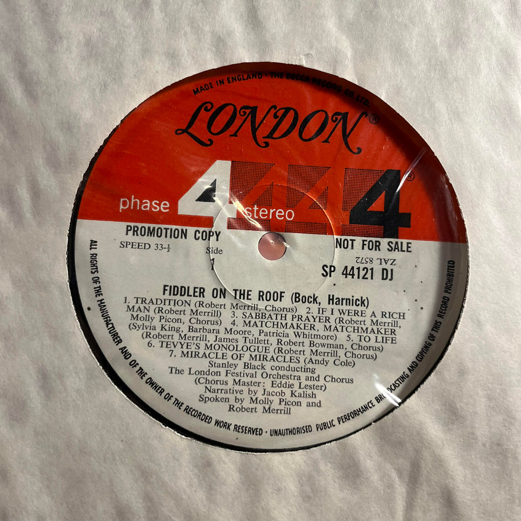 Robert Merrill - Music From Fiddler On The Roof *PROMO* | Near Mint (NM) Near Mint (NM)
